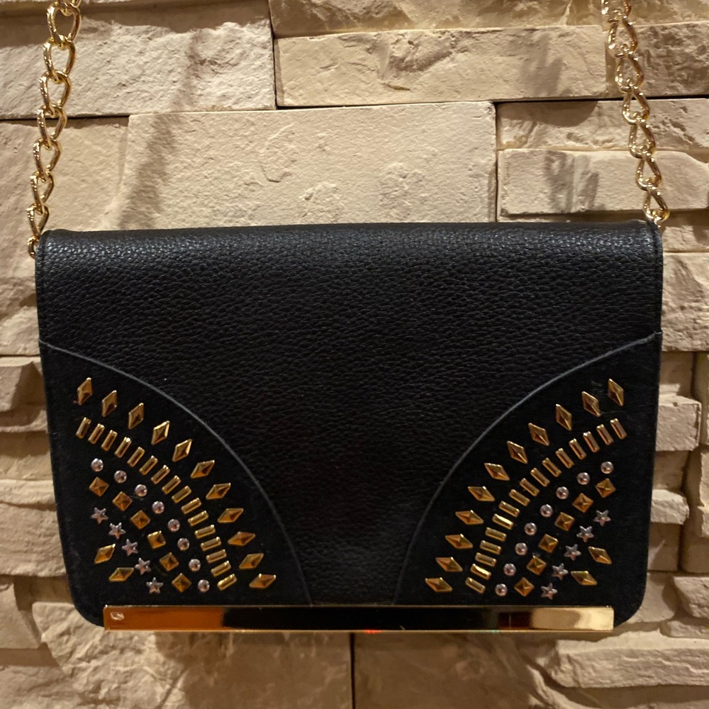 Crossbody purse wallet Nieman Marcus 5x8 Black studded jewels